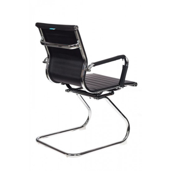 Конференц-кресло CH-883-Low-V/Black кожзам черный, полозья хром