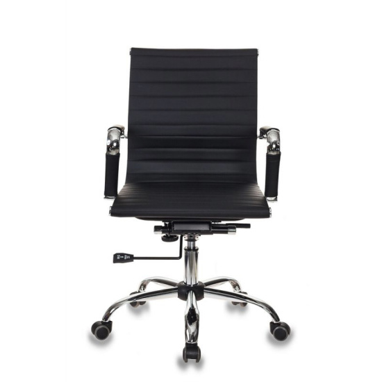 Кресло руководителя CH-883-Low/Black низкая спинка, кожзам черный, крестовина хром