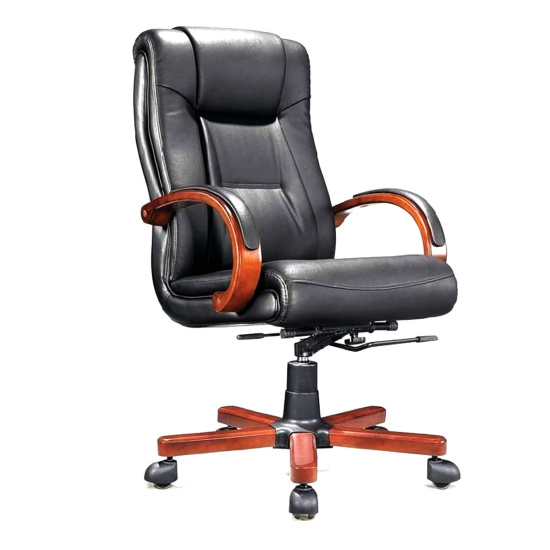 Кресло руководителя Консул 3158-L02 Leather кожа черная