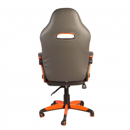 Кресло игровое СН Game 20 кожзам серо-оранжевый