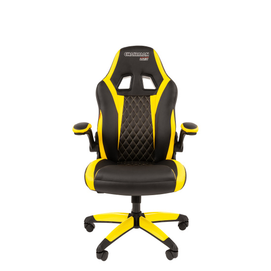 Кресло игровое СН Game 15 кожзам черно-желтый