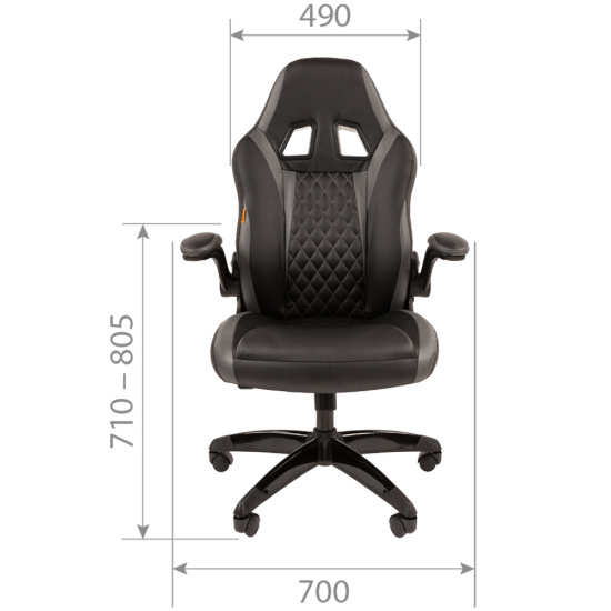 Кресло игровое СН Game 15, кожзам черно-голубое