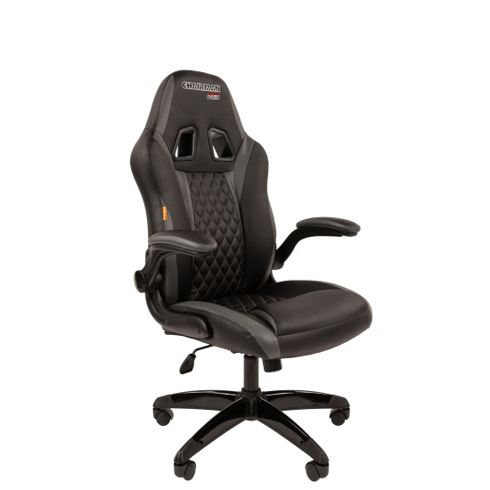 Кресло игровое СН Game 15 кожзам черно-серый