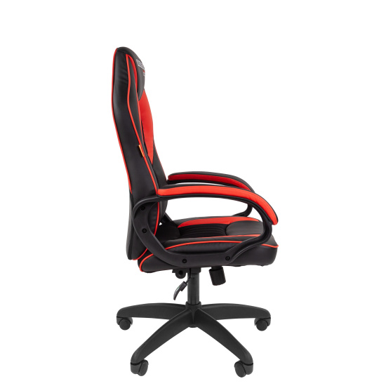 Кресло игровое СН Game 16 кожзам черно-красный, Tw черная