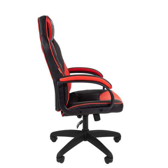 Кресло игровое СН Game 17 кожзам черно-красный, ткань Tw черная