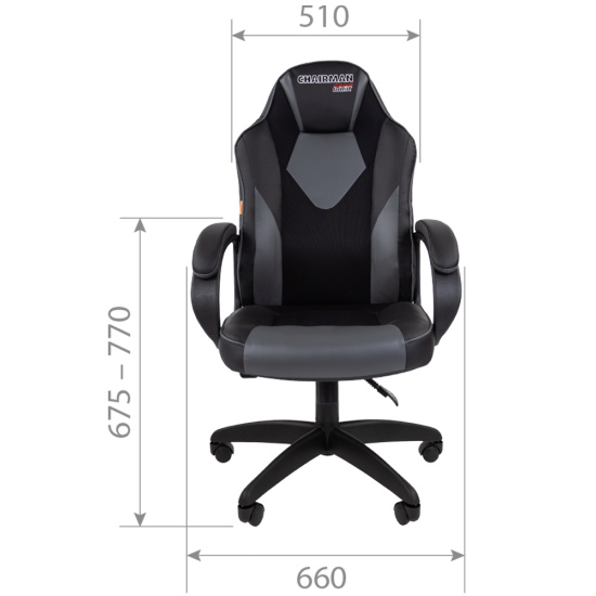 Кресло игровое СН Game 17 кожзам черно-красный, ткань Tw черная