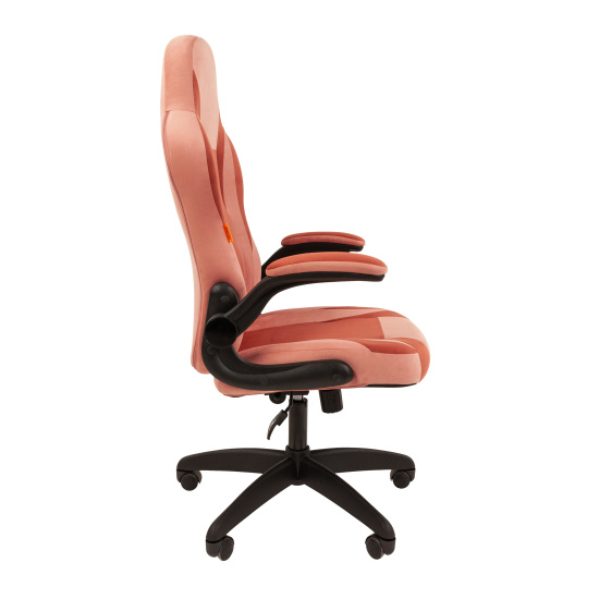Кресло игровое СН Game 55 велюр розово-бордовый