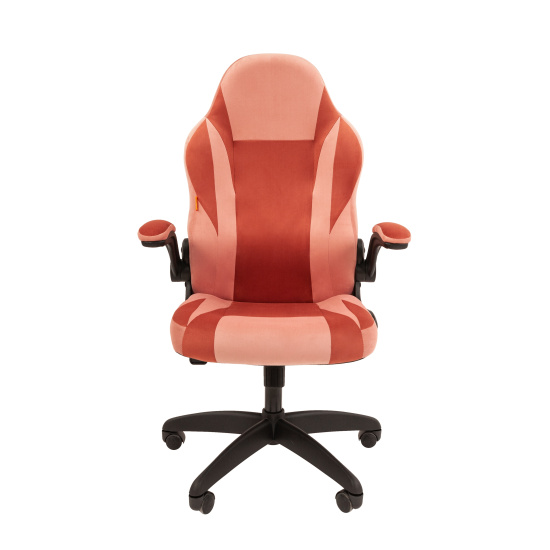 Кресло игровое СН Game 55 велюр розово-бордовый