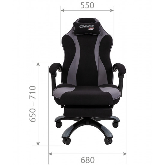 Кресло игровое СН Game 35 ткань черно-серая
