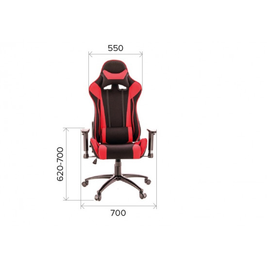 Кресло игровое Everprof Lotus S4, ткань черно-красная