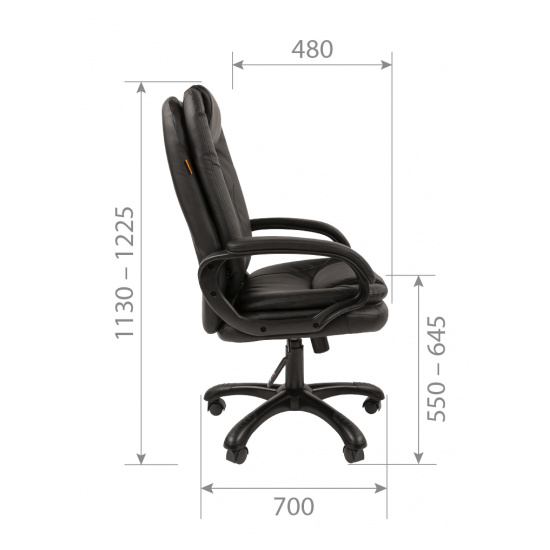 Кресло руководителя СН-668 кожзам серый