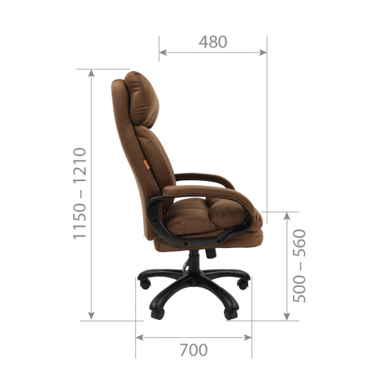 Кресло руководителя СН-505 Home Т-14, ткань велюр коричневый