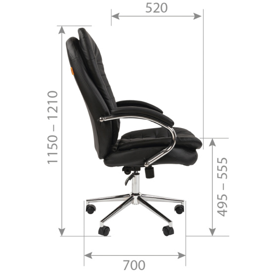 Кресло руководителя СН-795 кожа черная