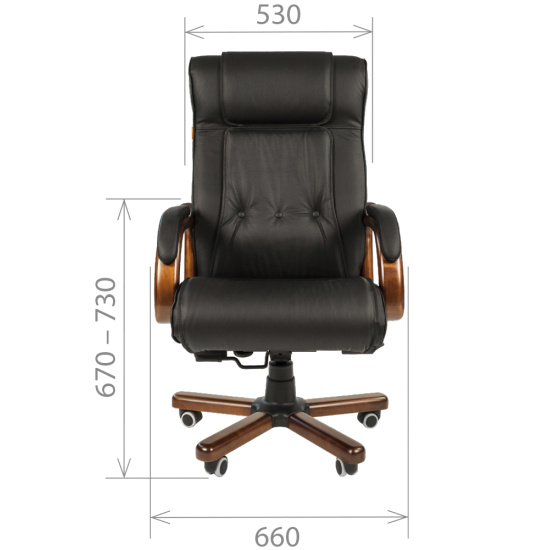 Кресло руководителя CH-653 NL кожа черная