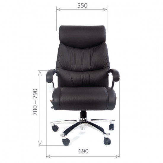 Кресло руководителя СН-401 кожа черная
