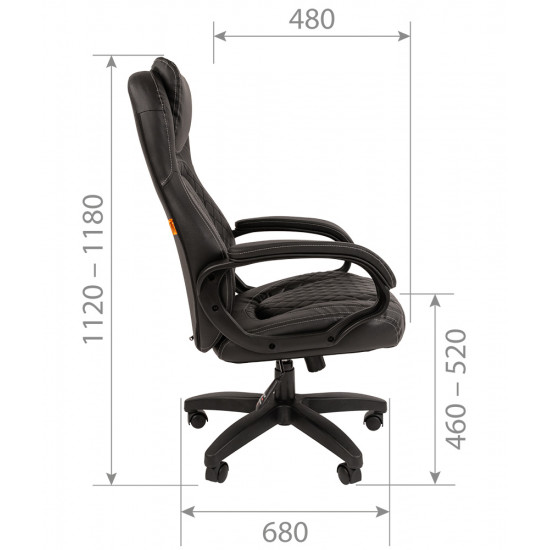 Кресло руководителя СН-432 кожзам черный