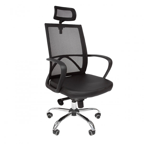 Кресло руководителя РК 230 Lux Tw сиденье кожзам черный, спинка Tw черный