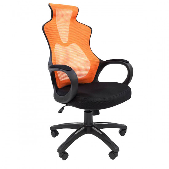Кресло руководителя РК 210 сиденье Tw черный, спинка Tw оранжевый
