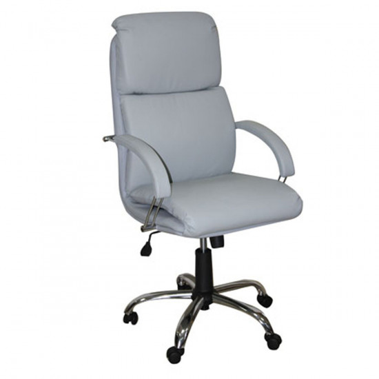 Кресло руководителя Nadir Steel Chrome (comfort) LE-L кожа серая