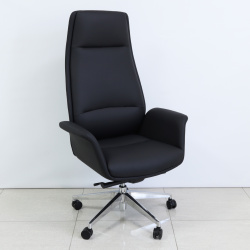 Кресло руководителя Офис Система 005, Black PU 270-01, кожзам черный, крестовина хром Fiorenzo