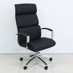Кресло руководителя Офис Система 010, Black PU 270-01, кожзам черный, крестовина хром Fiorenzo