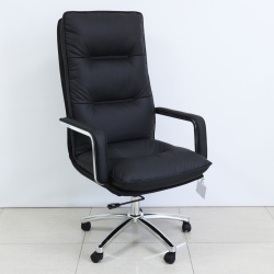 Кресло руководителя Офис Система 014, Black PU 270-01, кожзам черный, крестовина хром Fiorenzo