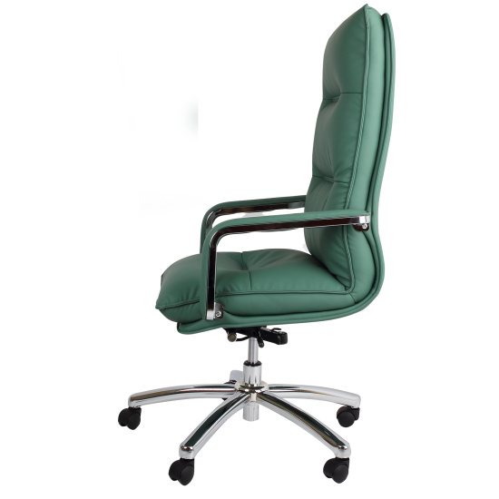 Кресло руководителя Офис Система 014-1, Light Green, кожзам зеленый, крестовина хром Fiorenzo