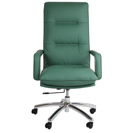 Кресло руководителя Офис Система 014-1, Light Green, кожзам зеленый, крестовина хром Fiorenzo