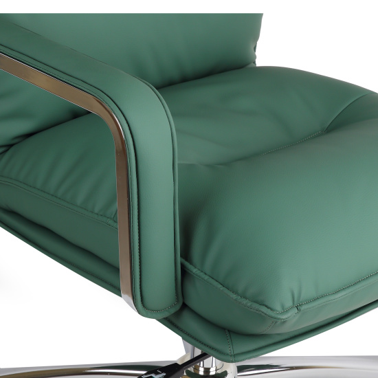 Кресло руководителя Офис Система 014-1, Light Green, кожзам зеленый, крестовина хром Fiorenzo