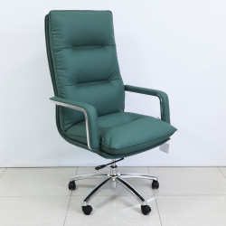 Кресло руководителя Офис Система 014-1, Light Green, кожзам зеленый, крестовина хром Fiorenzo