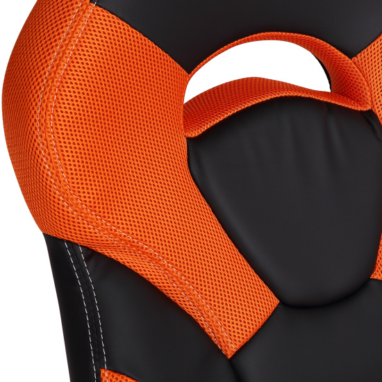 Игровое кресло Офис Система 051, Black+orange, кожзам, ткань черно-оранжевый, Fiorenzo