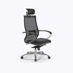 Кресло руководителя Samurai SL-2 сетка/экокожа Infinity Easy Clean, черный 23.2.5.49