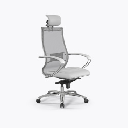Кресло руководителя Samurai SL-2 сетка/экокожа Infinity Easy Clean, белый 1F.2.5.49
