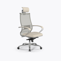 Кресло руководителя Samurai SL-2 сетка/экокожа Infinity Easy Clean, молочный 20.2.5.49
