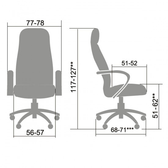 Кресло руководителя Metta LK-12 Ch износостойкий перфорированный материал NewLeather, черный №721