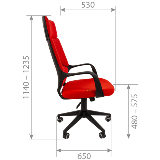 Кресло руководителя 525 ткань красная 26-22