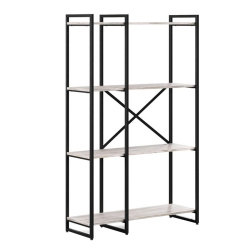 Стеллаж Гута/Guta 1510*920*340, двухсекционный, 4 полки, патина, каркас черный