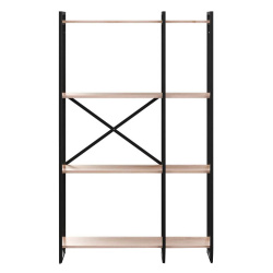 Стеллаж Гута/Guta 1510*920*340, двухсекционный, 4 полки, эвок, каркас черный