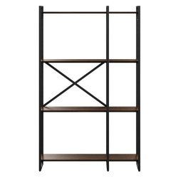 Стеллаж Гута/Guta 1510*920*340, двухсекционный, 4 полки, коричневый, каркас черный