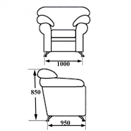 Кресло Нега PV-1, кожзам черный, 1050*950*840 мм