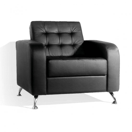 Кресло Рольф Euroline-9100, кожзам черный, 1 категория, 890*850*840 мм
