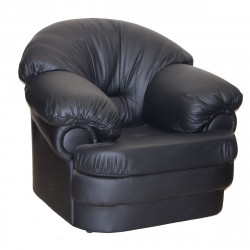 Кресло Релакс, кожа черная, 1100*950*900 мм