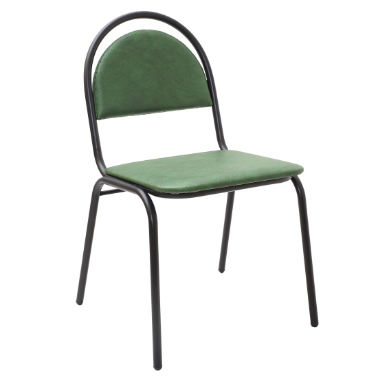 Стул офисный Фортуна кожзам зеленый (СИ 56.14.01.00), каркас черный - с ...