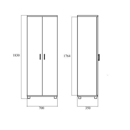 Шкаф канц 700х350х1830 для одежды